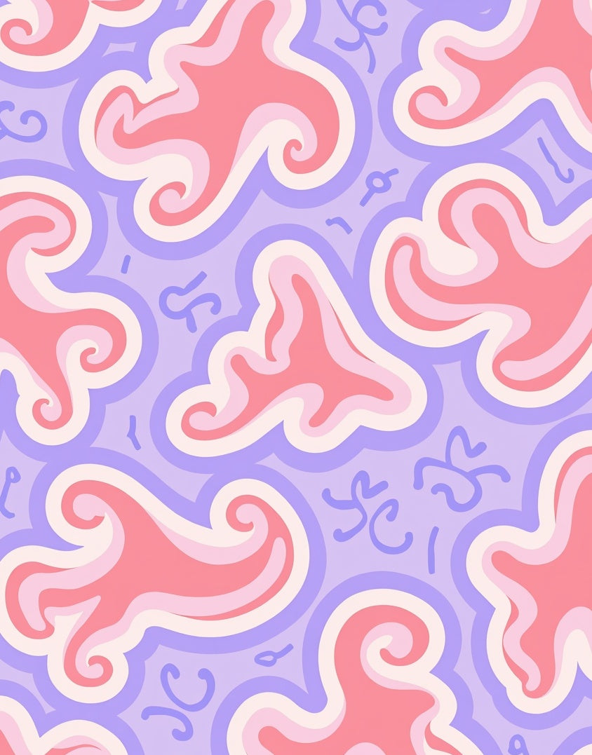 Pastel Swirls And Curls Pattern Rug