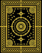 Ornate Sunburst Golden Pattern Rug
