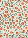Cozy Orange Floral Vine Pattern Rug