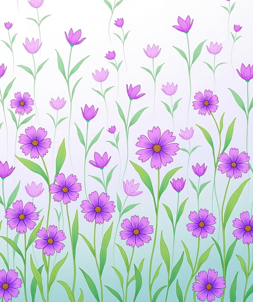Purple Daisy Field Pattern Rug