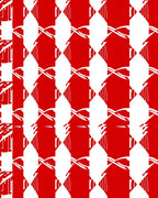 Bold Red White Geometric Pattern Rug