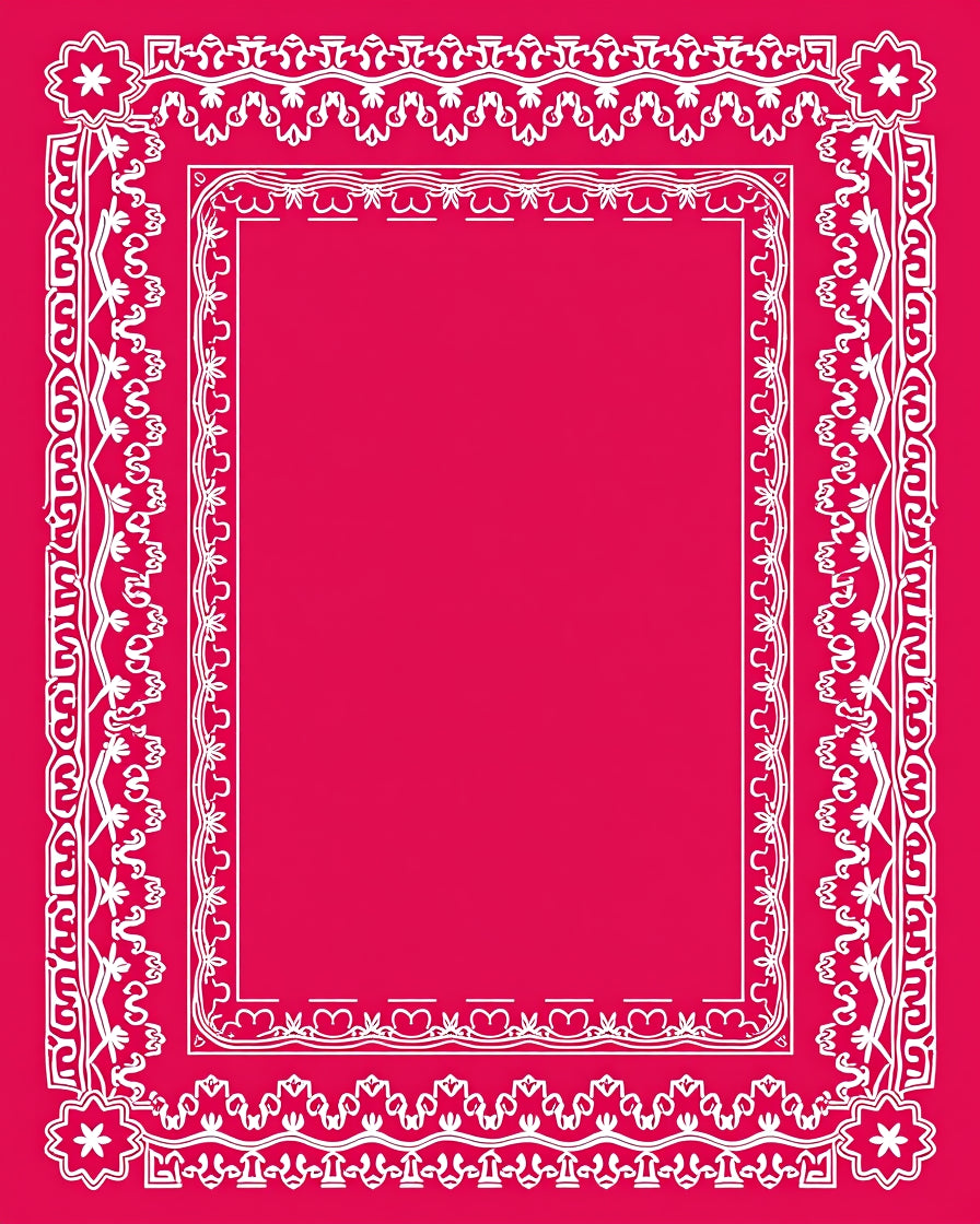 Ornate Floral Border Design Rug