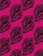 Drawn Feathers On Magenta Background Design Rug