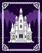 Gothic Castle Scene Dark Forest Rug