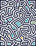 Abstract Labyrinth Geometric Pattern Rug