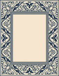 Elegant Floral Scrollwork Border Rug