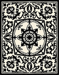 Monochromatic Floral Mandala Relief Rug