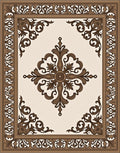 Ornate Classic Brown Scroll Rug