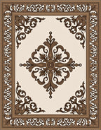 Ornate Classic Brown Scroll Rug