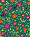Vibrant Floral Butterfly Delight Rug