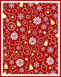 Holiday Bell Snowflake Charm Print Rug