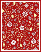 Holiday Bell Snowflake Charm Print Rug