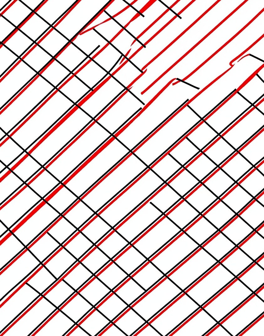 Bold Red And Black Grid Pattern Rug