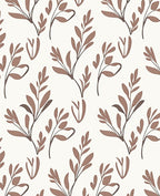 Brown Leafy Branch Pattern Rug