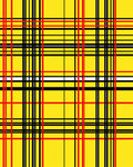 Vibrant Yellow Red Black Plaid Design Rug