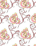 Pink Yellow Floral Swirl Design Rug
