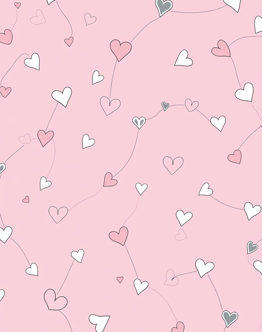Pink Heart String Pattern Design Rug