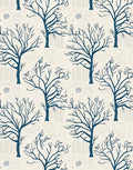 Dark Blue Winter Tree Pattern Rug