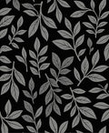 Classic Gray Leaf Pattern Rug
