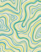Abstract Wavy Contour Lines Rug