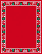 Festive Red Christmas Tree Border Rug