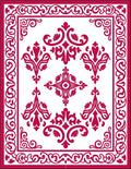 Regal Elaborate Crimson Floral Patterns Rug