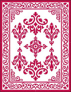 Regal Elaborate Crimson Floral Patterns Rug