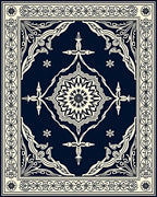 Ornate Floral Medallion Dark Design Rug