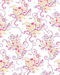 Pink Cream Floral Swirl Design Rug