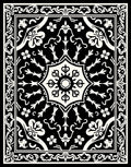 Classic Black White Floral Medallion Design Rug