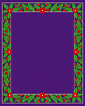 Floral Berry Leaf Border Design Rug