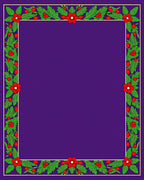Floral Berry Leaf Border Design Rug