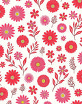 Vibrant Pink Daisy Scatter Pattern Rug
