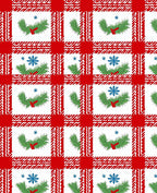 Seasonal Plaid Evergreen Snowflakes Design Rug