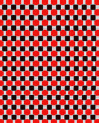 Bold Red Black Checkered Grid Rug