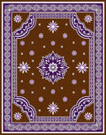 Intricate Floral Paisley Brown Purple Rug