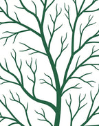 Dark Green Tree Branch Abstract Design Rug