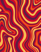 Retro Swirls Warm Tone Design Rug