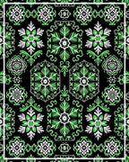 Emerald Black Medallion Floral Harmony Rug