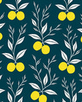 Yellow Citrus Botanical Design Rug