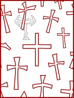 Cross Pattern Red Graphic Rug