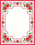 Red Floral Vine Whimsical Rug