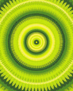 Lime Green Radial Sunburst Pattern Rug