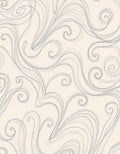 Elegant Swirls Cream Grey Pattern Rug