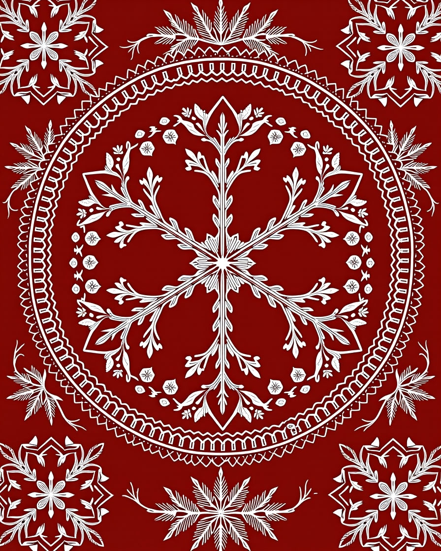 Ornate Floral Starburst Mandala Design Rug