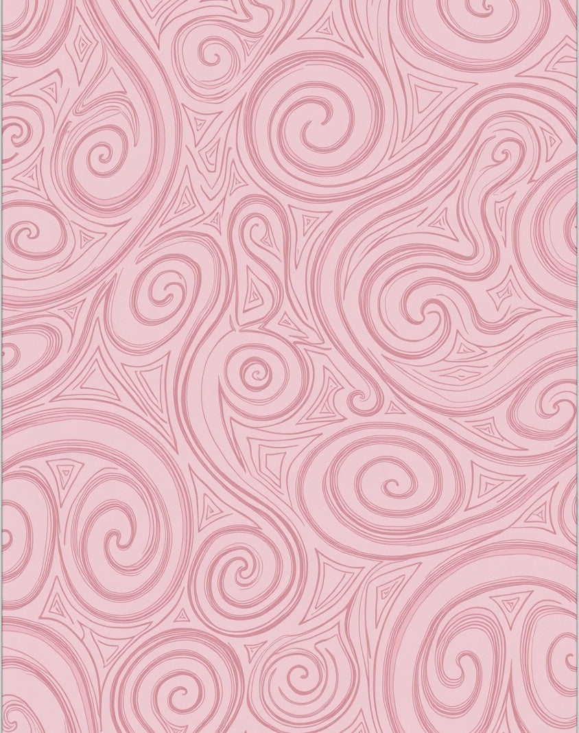 Pink Swirls and Triangles Pattern Rug