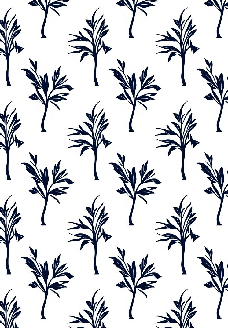 Dark Leafy Tree Patterned Rug