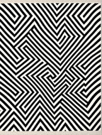 Bold Abstract Black White Geometric Pattern Rug