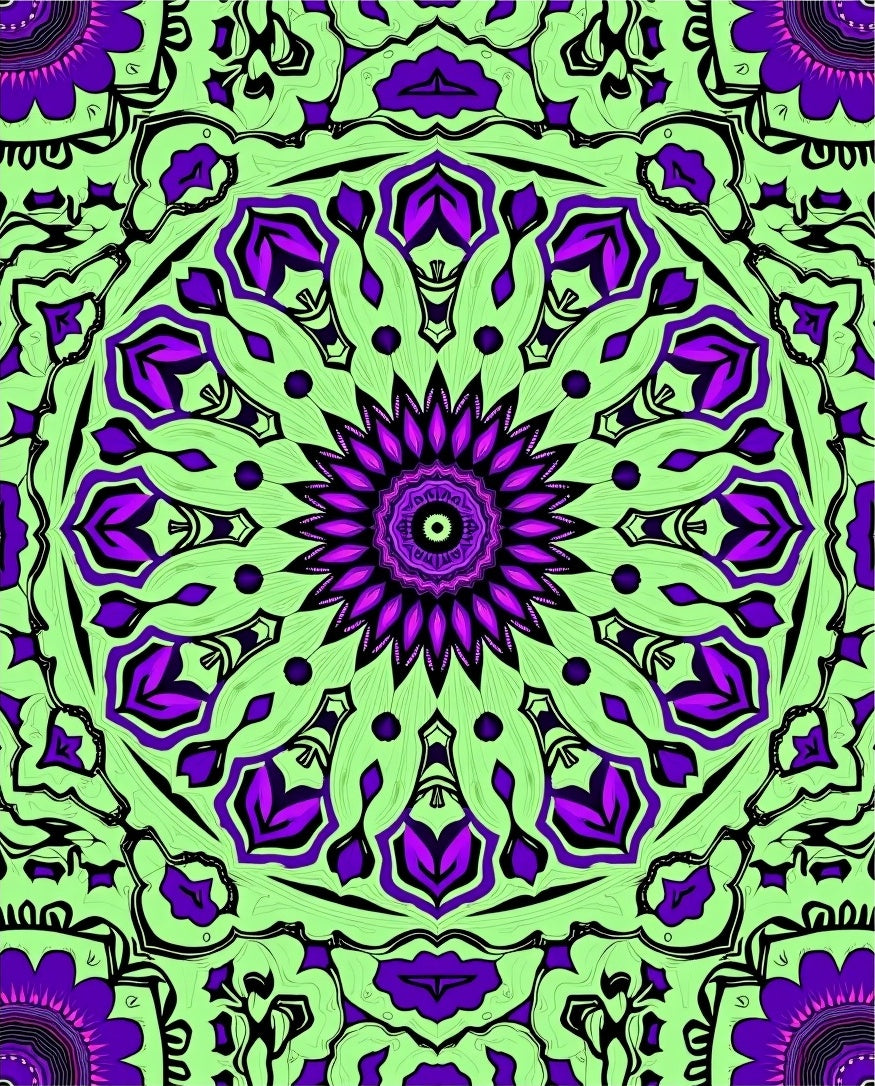 Intricate Symmetrical Mandala Pattern Rug