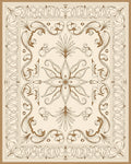 Classical Floral Scrollwork Square Pattern Rug